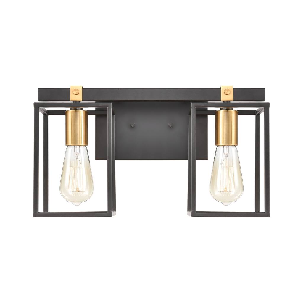 Elk Home Cloe Matte Black Metal 2 Light Vanity Light