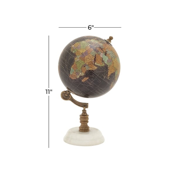 dimension image slide 2 of 3, White, Blue or Black Marble Globe - 7 x 7 x 11Round