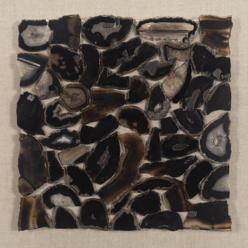 HUJI Dark Agate Collection Wall Décor in Acrylic Shadow Box - 15.8"x15.8"x2"