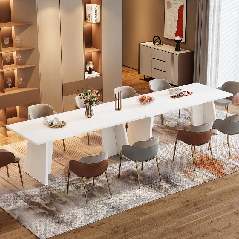 63 Inches Modern White Dining Table for Kitchen Dining Room - 31.5"D x 62.99"W x 29.53"H