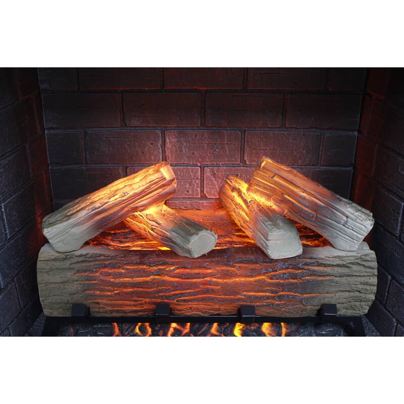 23"Infrared Heating Electric Fireplace Insert,With Log Set & Realistic Flame,Remote Control With Timer,Overheating Protection