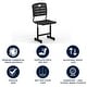 preview thumbnail 2 of 15, Adjustable Height Student Chair with Pedestal Frame - 16.25"W x 15.25"D x 30" - 32.5"H