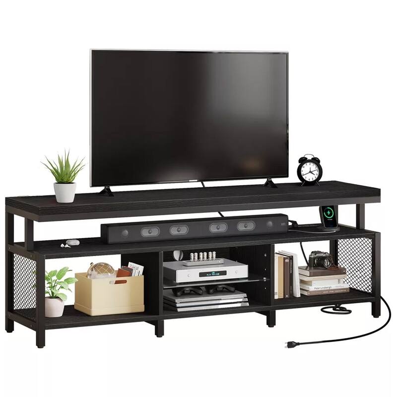 63"W LED TV Stand W/ Power Outlets for 70 inch Entertainment Center - 62 inches