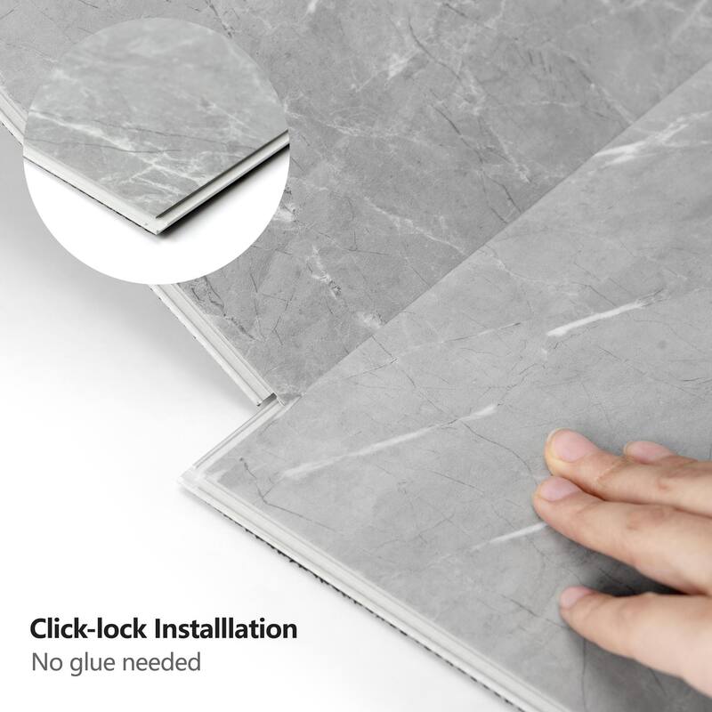 Art3d 12pcs 24"x12" Click-lock Marble Design Flooring Cover 24 Sq.Ft.