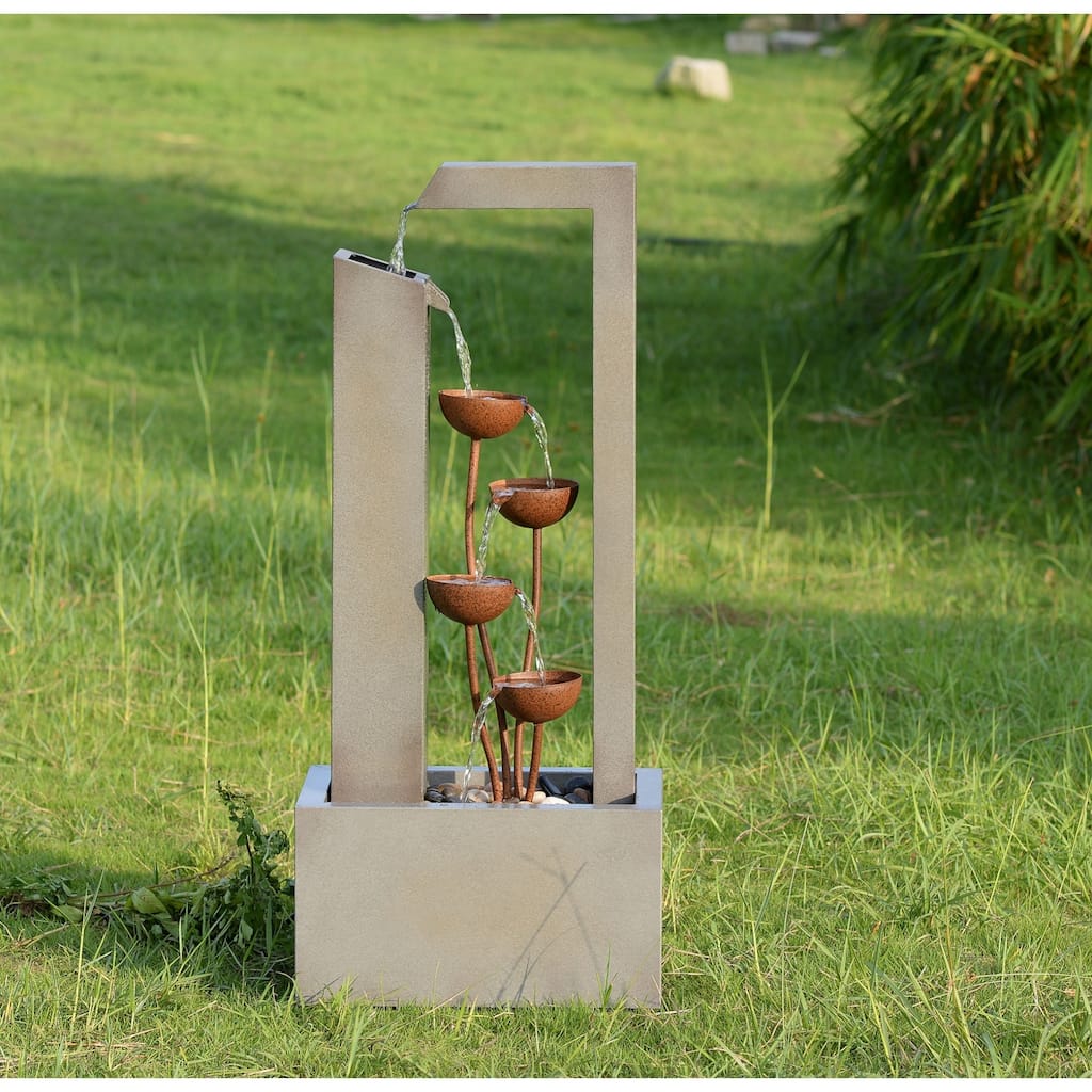 Cascading Cups Outdoor Garden Water Fountain - 38.25"