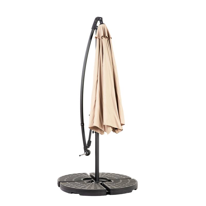 9.64 ft. Steel Market Outdoor Patio Umbrella with 8 Ribs, Offset Hanging Umbrella with Easy Tilt Adjustment