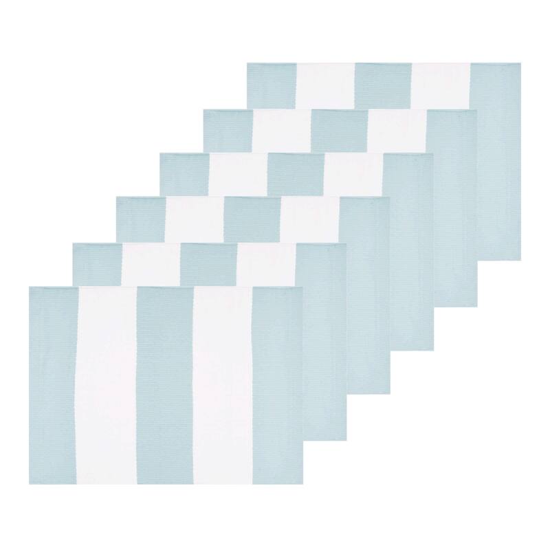 Cabana Sky Blue Stripes Placemat Set 6