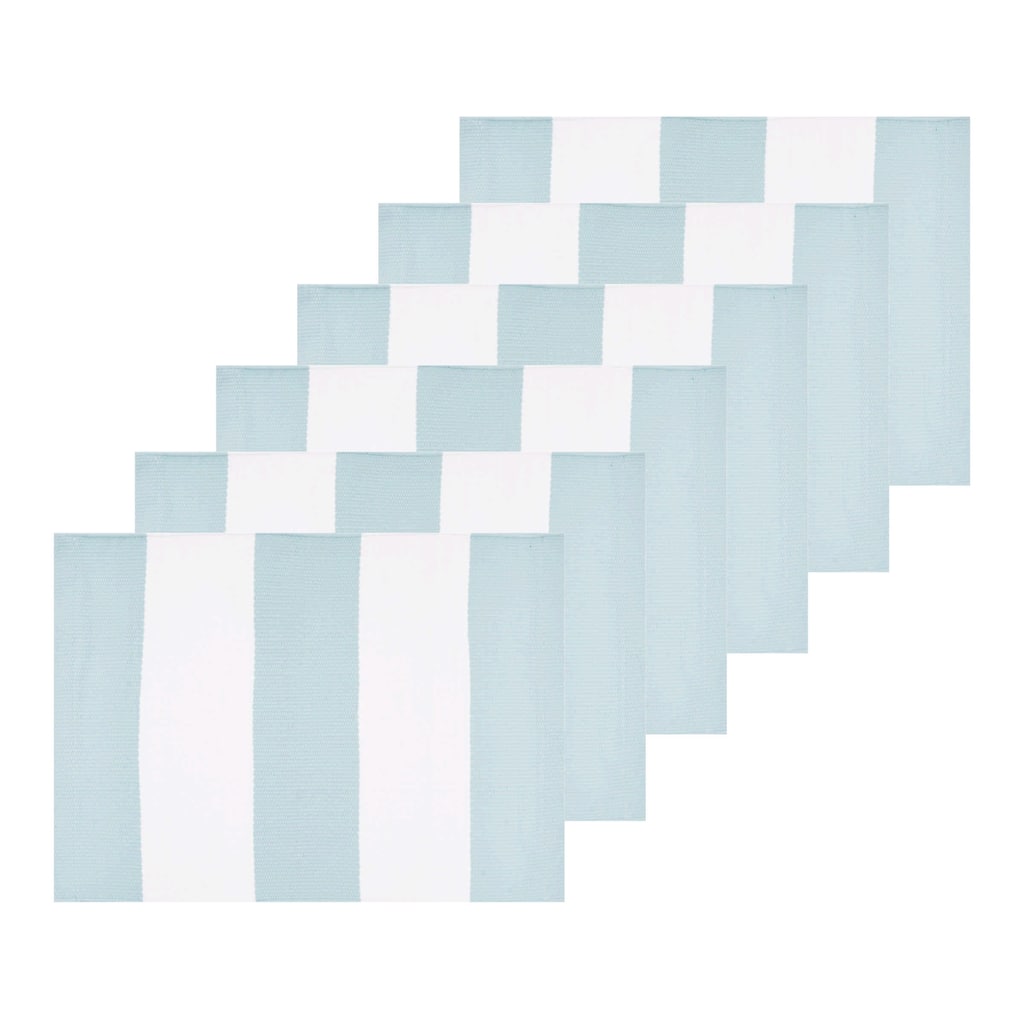 Cabana Sky Blue Stripes Placemats Set of 6, 14" x 20"