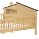 preview thumbnail 13 of 56, Wood Platform Bed with House-shaped Headboard, LED and Built-in Storage