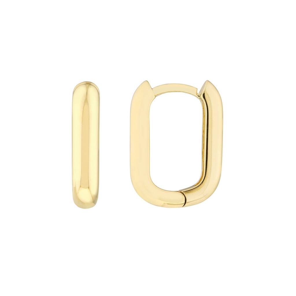 Curata 14k Yellow Gold 10x15mm Oblong Polished Hoop Earrings
