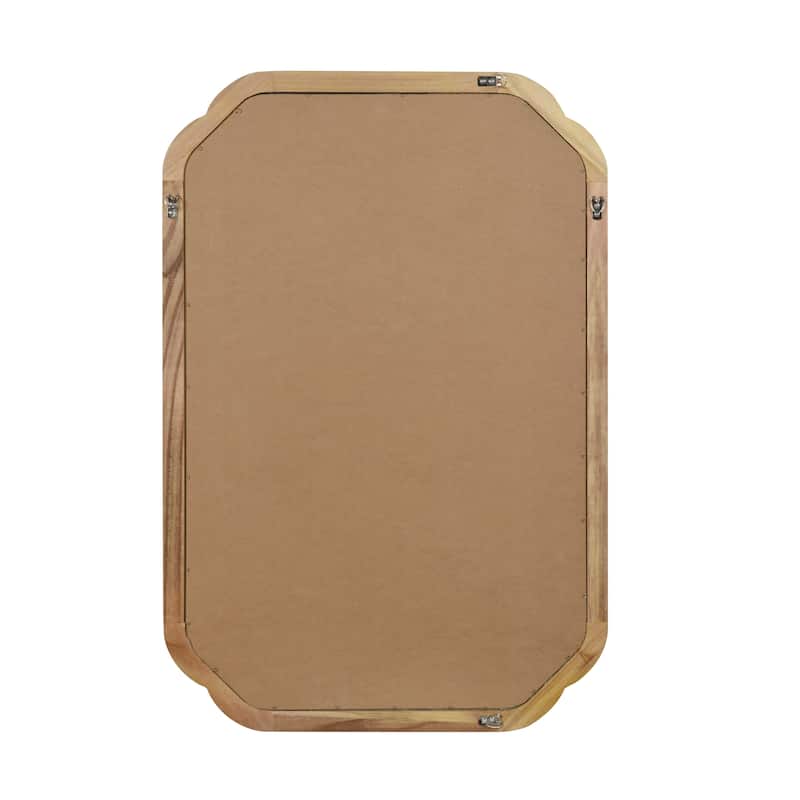 Rounded Corner Solid Wood Frame Decorative Mirror Modern Farmhouse Wall Mirror For Bedroom Bathroom Living Room Entryway