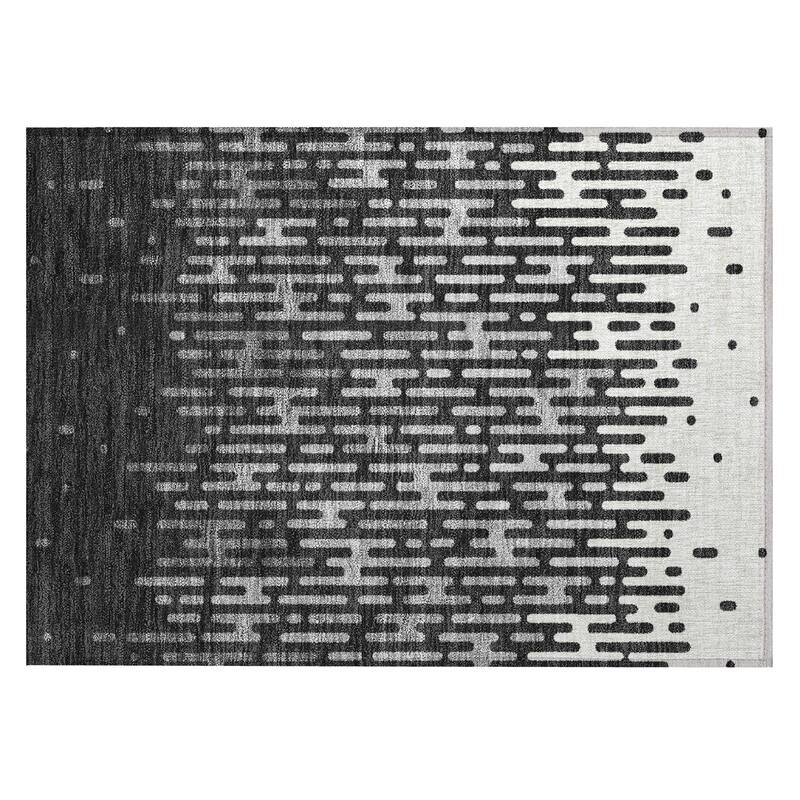 Machine Washable Indoor/ Outdoor Modern Kingman Chantille Rug