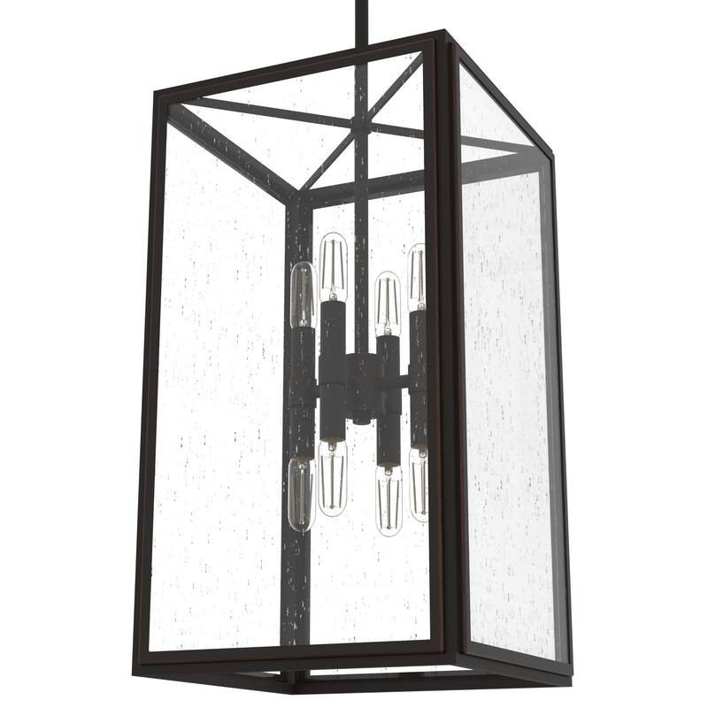Hunter Felippe 8-Light Pendant w/Clear Seeded Glass, Industrial, Modern Farmhouse - Entry, Island, Dining Room