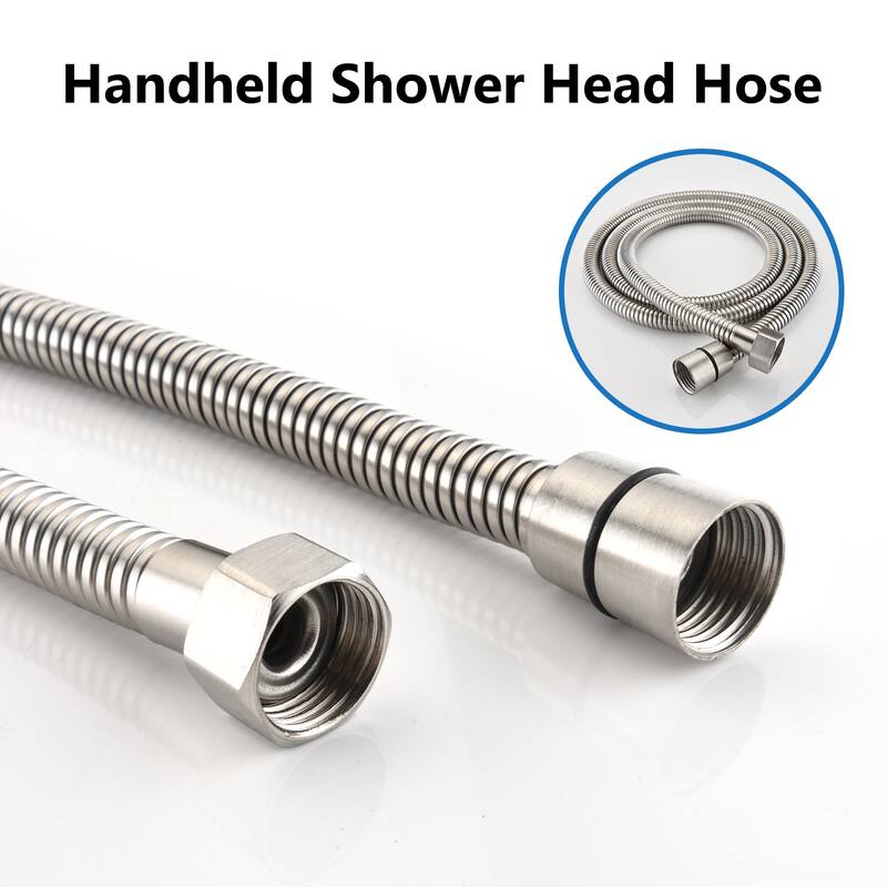 Proox 5 inch High Pressure Dual 2 in 1 Rain Showering Faucet Handheld Combo Set w/ Bathtub Spout