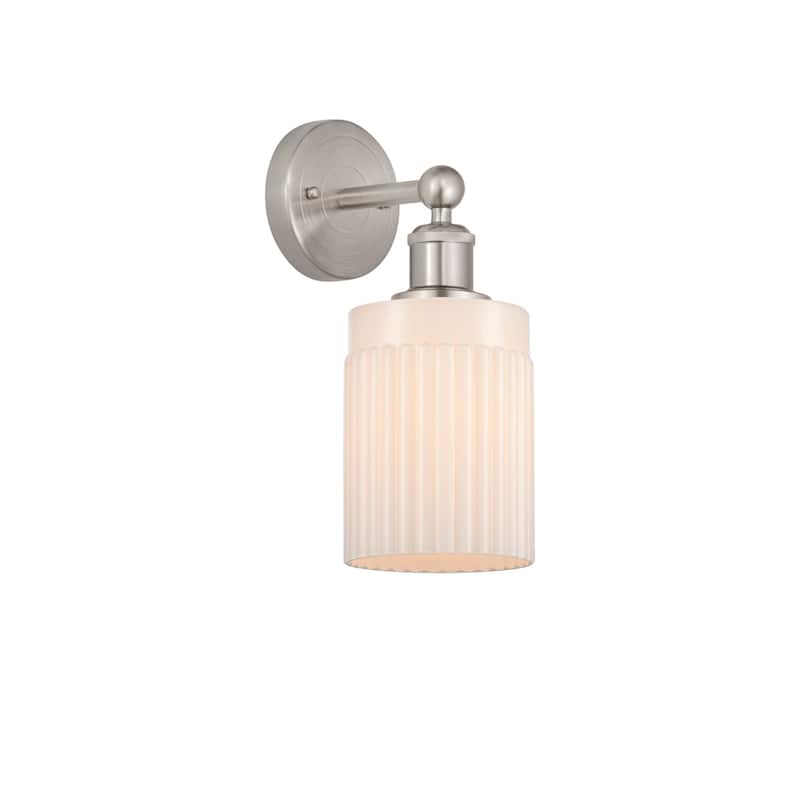 Innovations Lighting 616-1W-12-5 Hadley Sconce Hadley 12" Tall Wall - Brushed Satin Nickel / Matte White