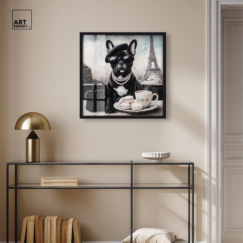 Frenchie in Paris Treats Shadowbox by Art Remedy