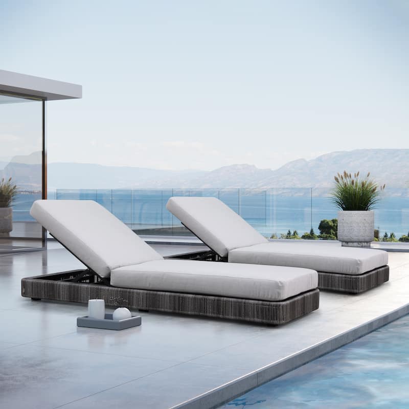 The Laze Moderno Outdoor Chaise Lounge (Set of 2) - N/A