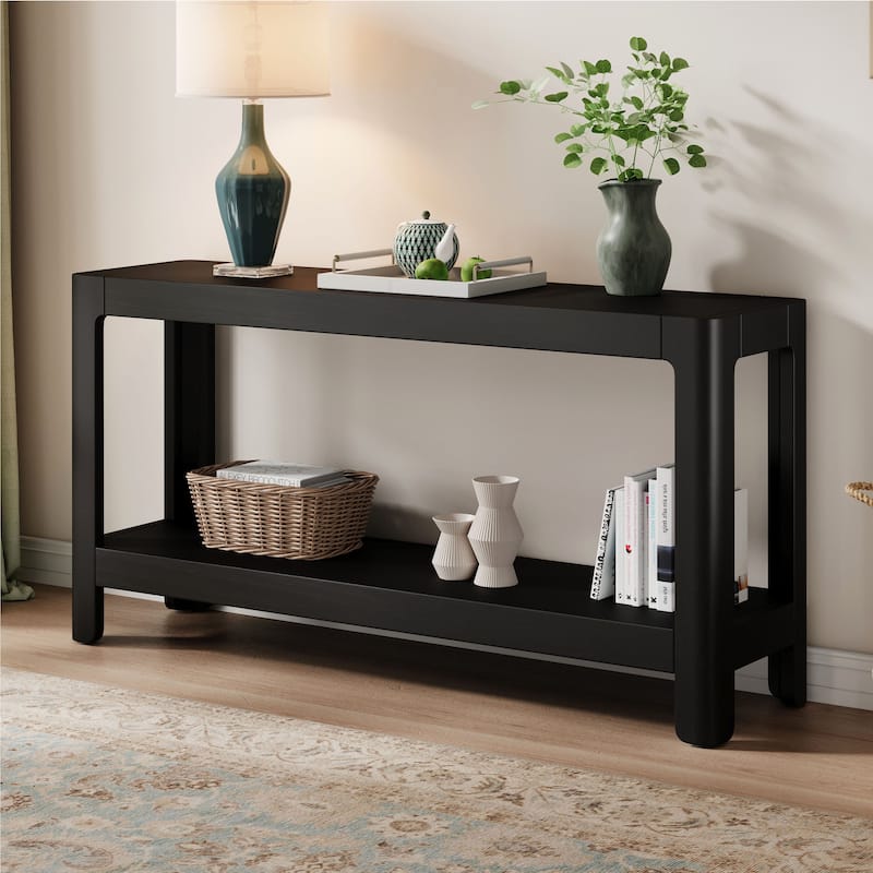 Christopher Knight Home - Mirod Modern Farmhouse Console Table with Elegant Minimalist Design - Black