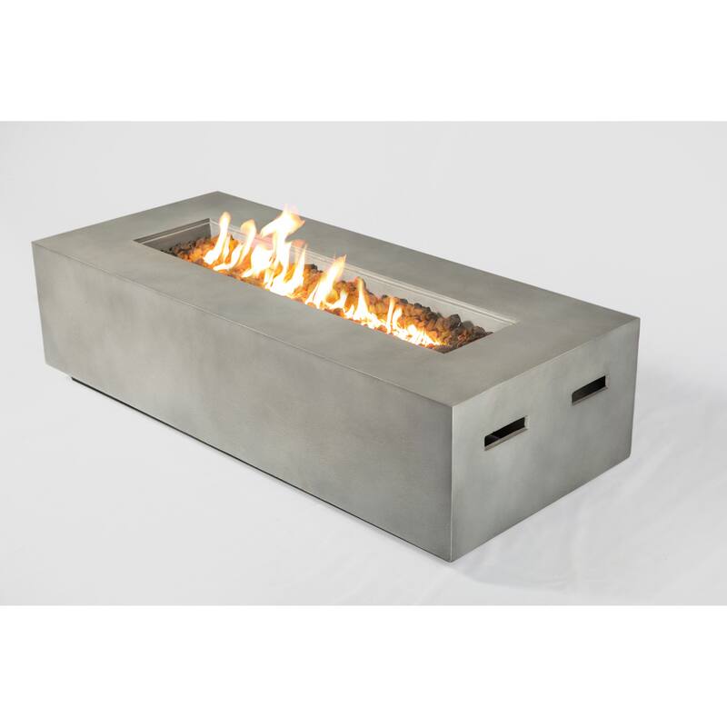 Concrete Propane Outdoor Fire Pit Table - Grey