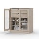preview thumbnail 6 of 47, Palace Imports 100% Solid Wood Short Clear Glass Bathroom Storage Cabinet with 2 Drawers, 32" W x 35.75" H