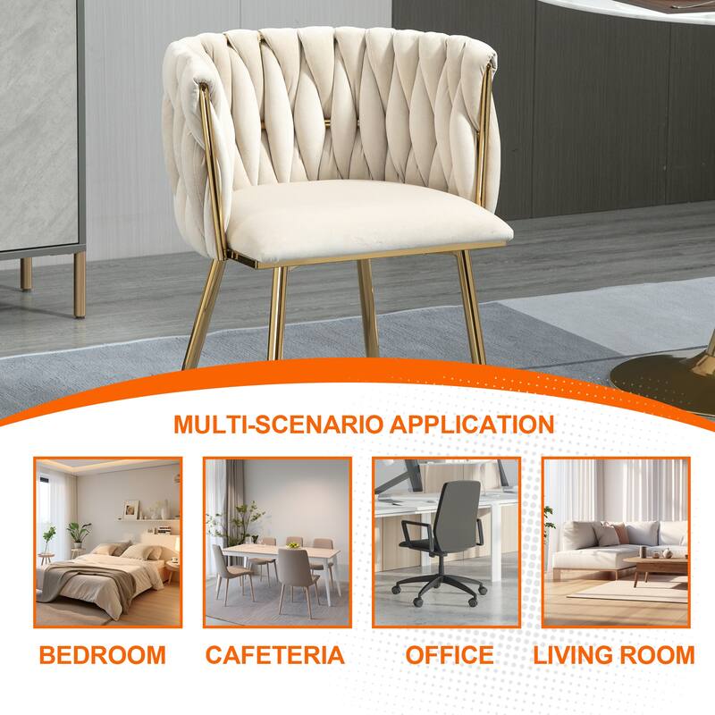Makeup Chair, Home Backrest Light Luxury Dining Chair, Balcony Table Edge Chair (set of 2)