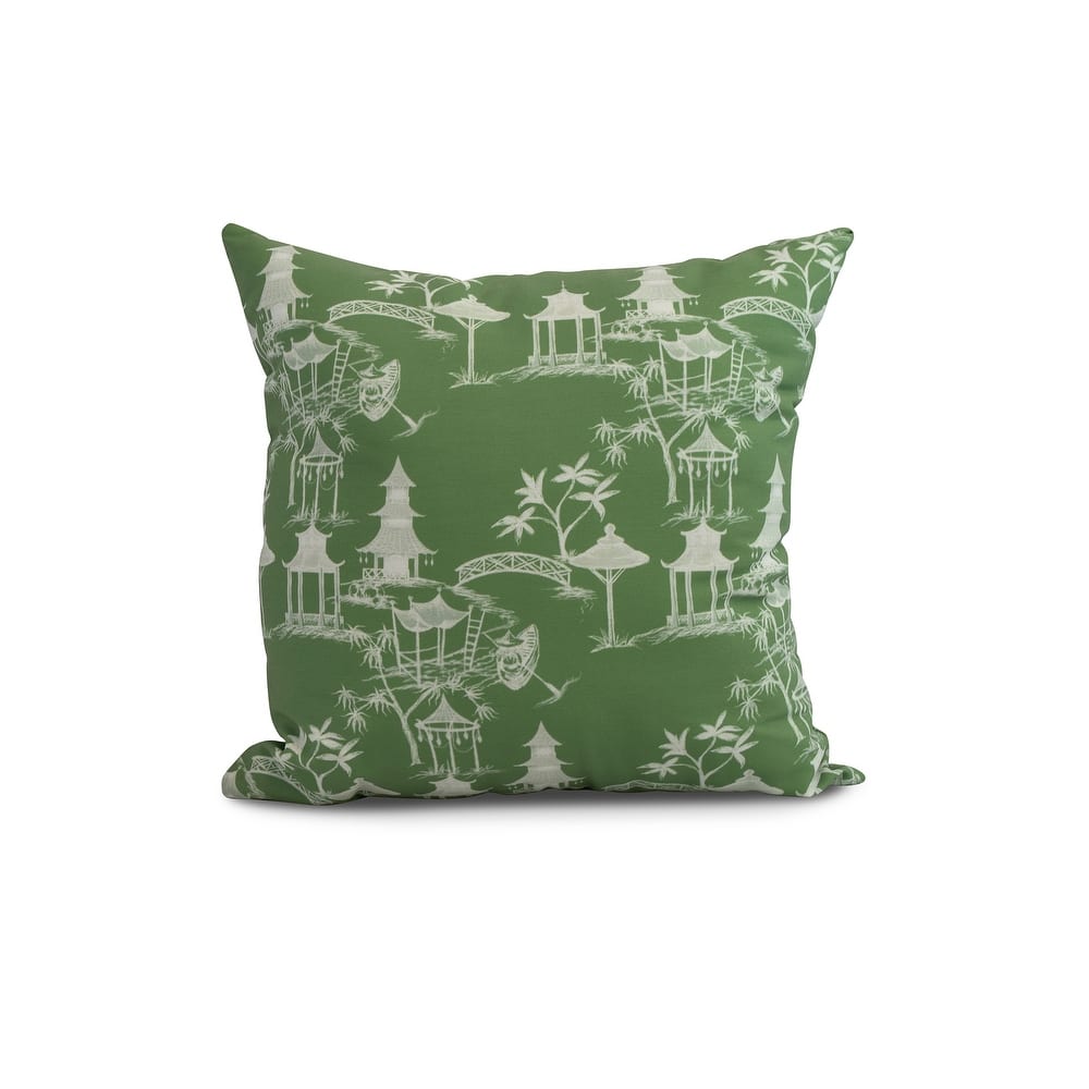 20 x 20 Inch Chinapezka Floral Print Outdoor Pillow