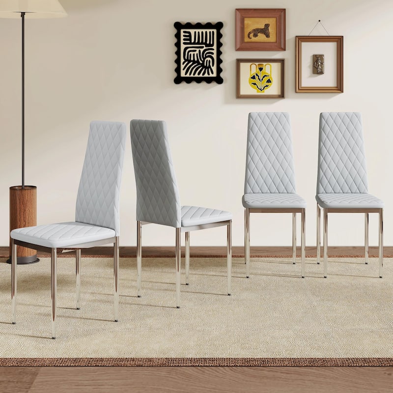 Modern Style Dining Chairs Set of 4, Essential for Minimalist Homes. Meeting Family Dining Needs, PU Material Seat