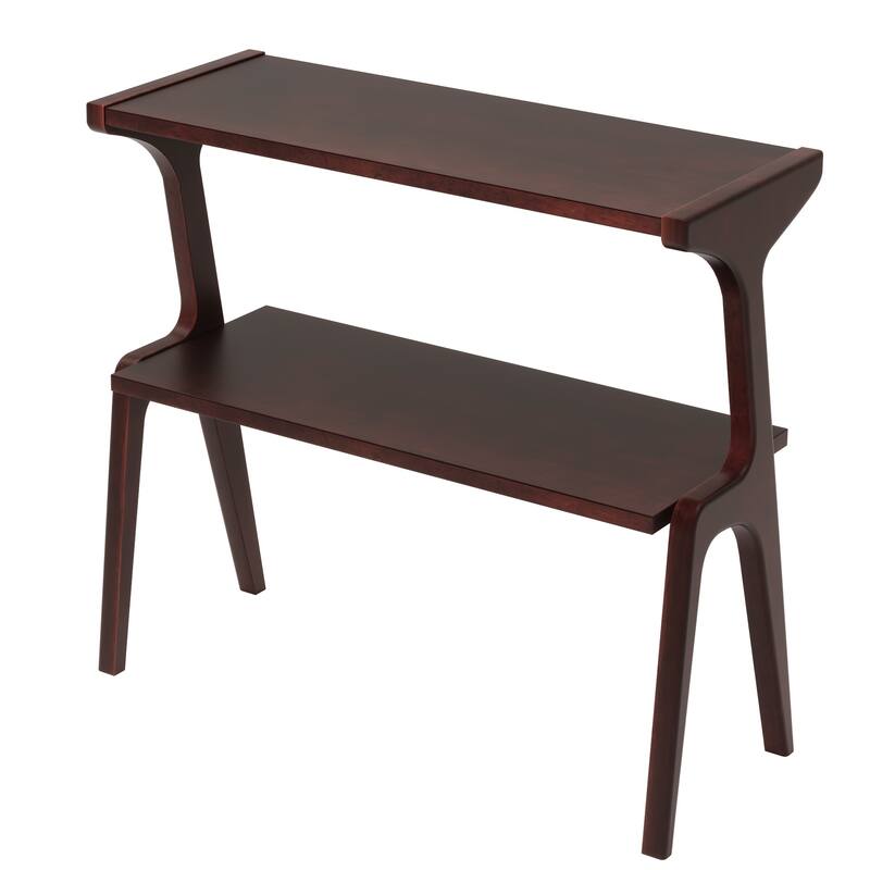 Narrow End Table for Living Room, 2-Tier Slim Sofa Side Table