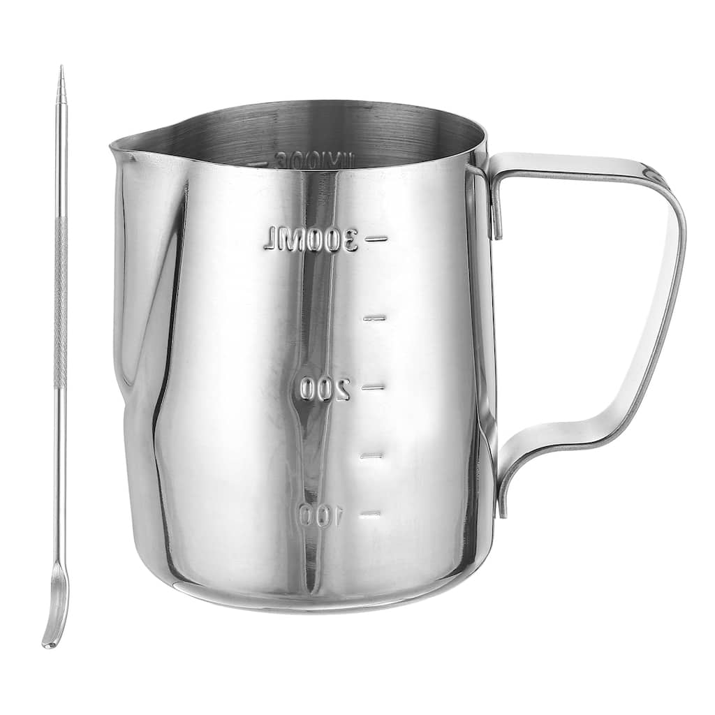 Milk Frothing Pitcher with Scale Lines, Pitcher with Pen
