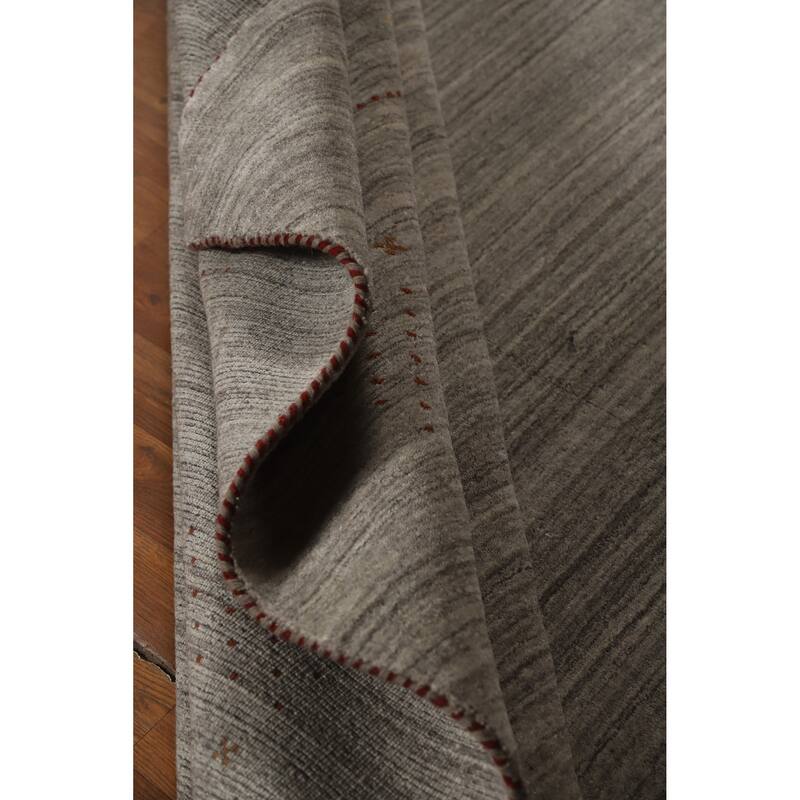 Hand Knotted Oriental 100% Wool Carpet Tribal Tribal Greys & Charcoal Gabbeh Area Rug - 9' 10'' X 7' 10''