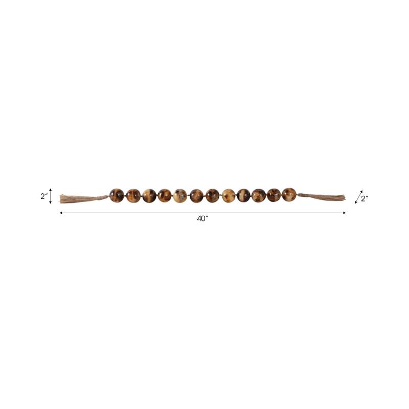 Resin Modern Decorative Beads with Jute Detailing and Textured Accents