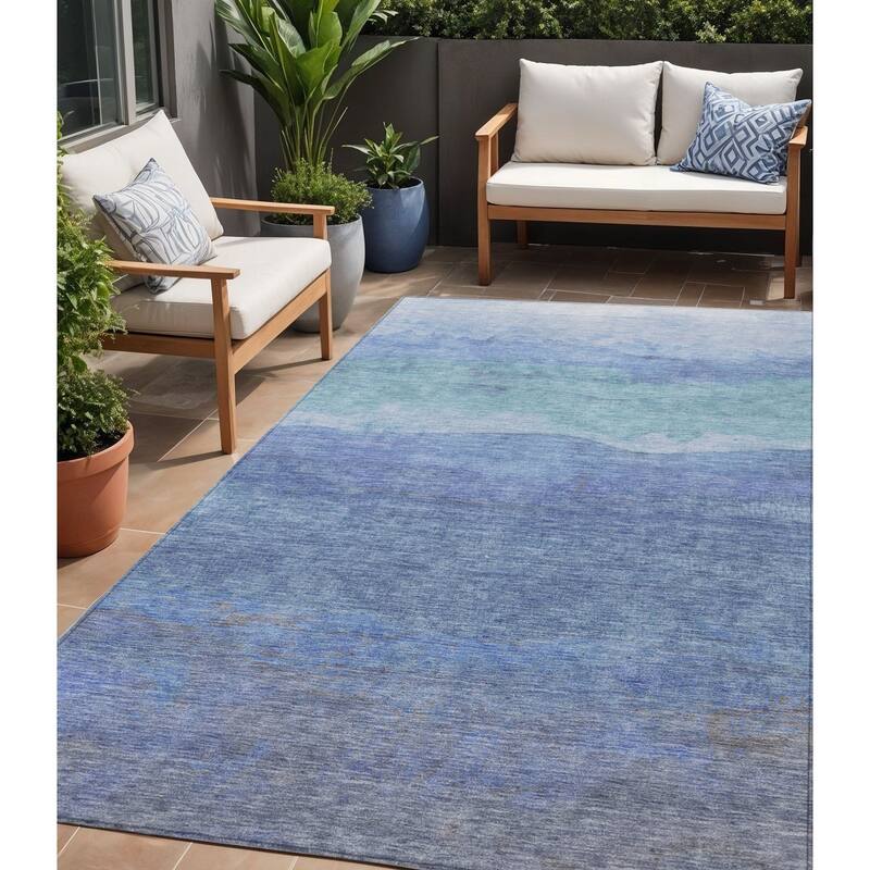HomeRoots Abstract Modern Rectangle Outdoor Rug - 5' X 8'