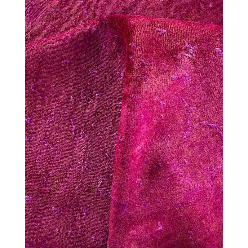 Overton Hand Knotted Wool Vintage Inspired Modern Contemporary Overdyed Red Area Rug - 12' 3" x 17' 5"