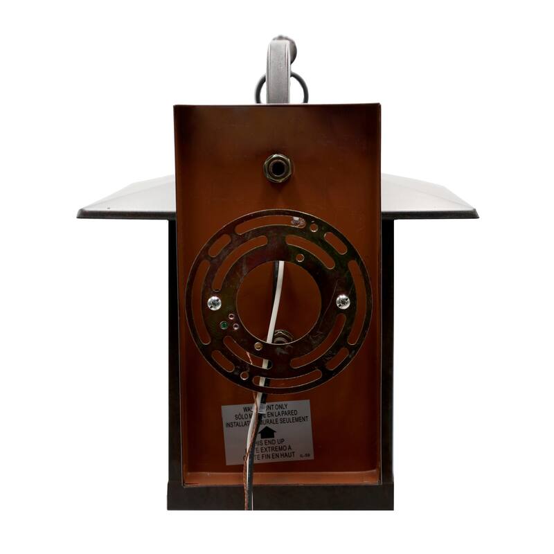 River of Goods Red Stained Glass and Oil Rubbed Bronze 1-Light Outdoor Lantern Wall Sconce - 10.75" x 9" x 11.75"