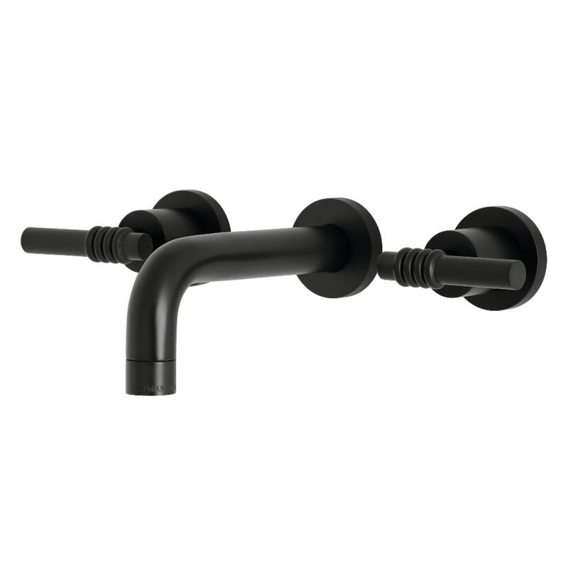 Milano Two-Handle Wall Mount Bathroom Faucet - Matte Black