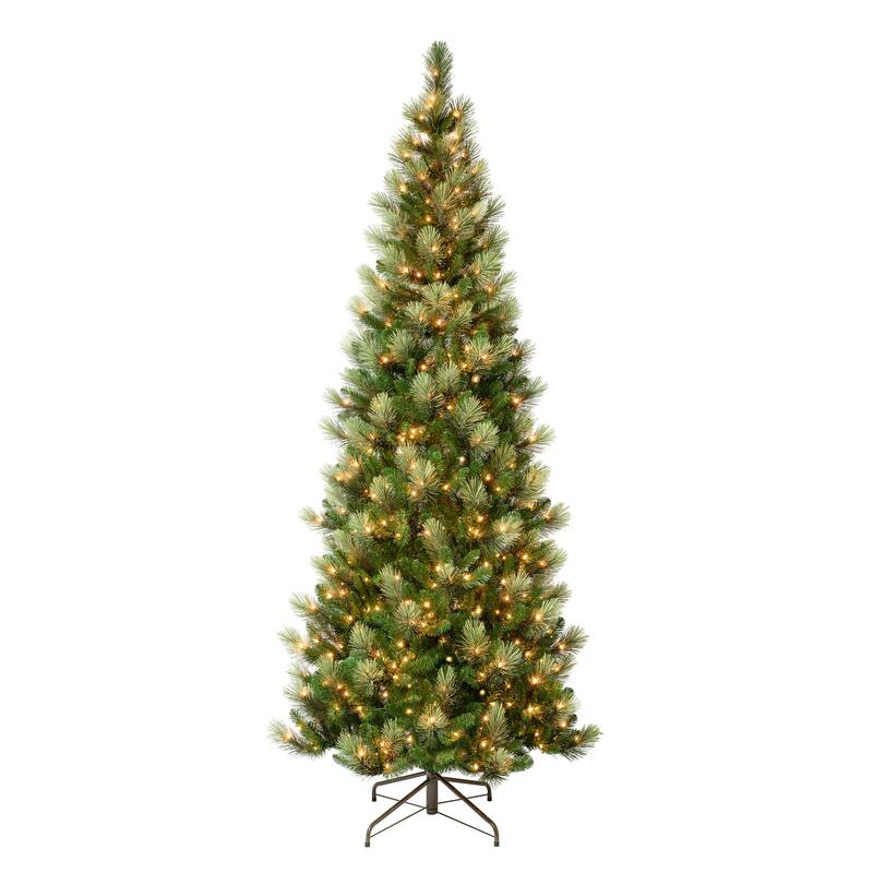 National Tree Company 9 ft. Charleston Pine Slim Tree with Clear Lights - 9 Foot