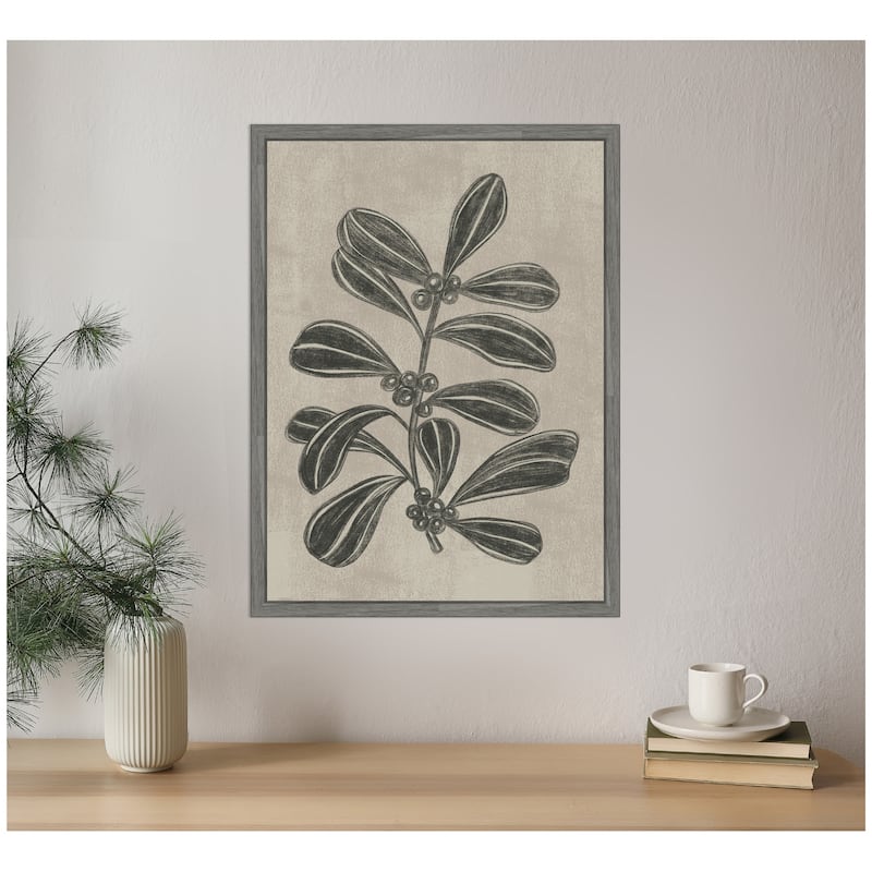 Kate and Laurel Framed Canvas Winter Berry ll by Nikita Jariwala