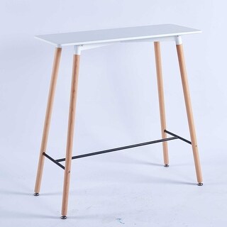 Modern Multifunctional Rectangle Bar Table with Under Rail - Bed Bath ...