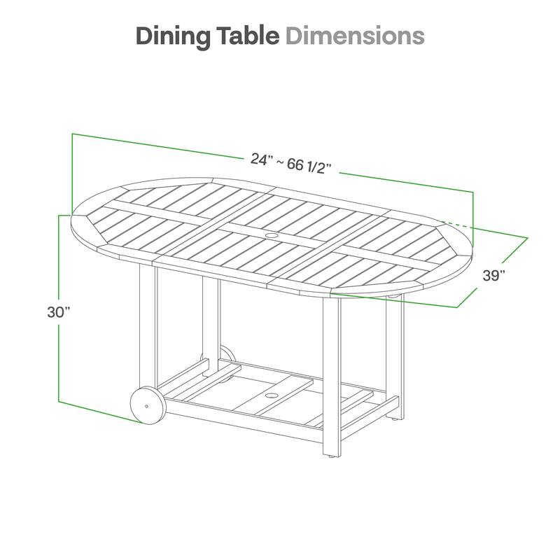 Cambridge Casual Miami 7-Piece Teak Folding Outdoor Dining Set With Sunbrella Seatpad