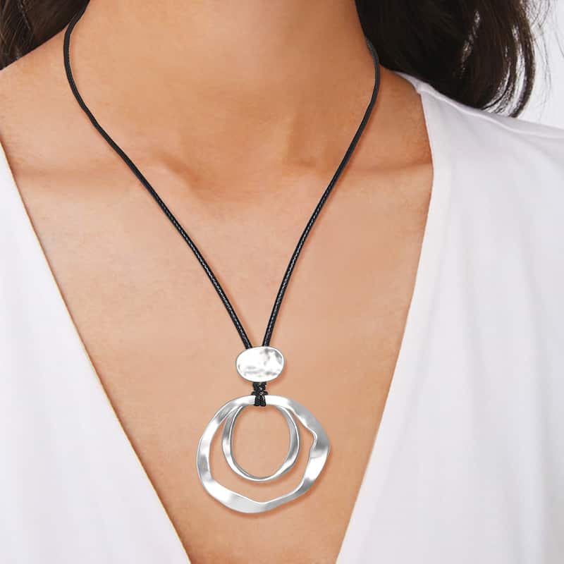 Victoria Townsend Silver Plated Large Orbital Pendant Necklace