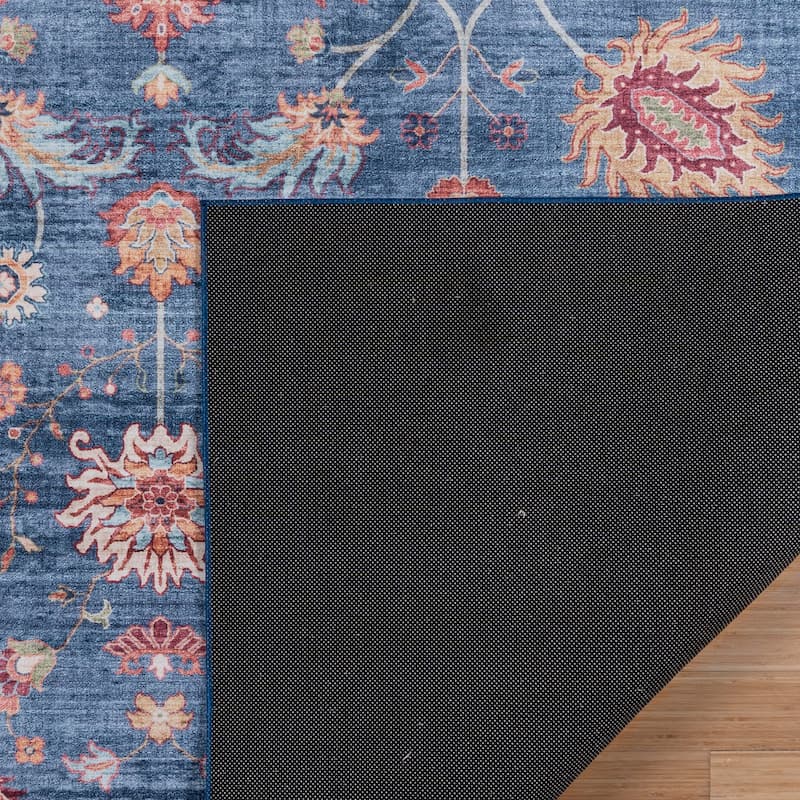 Gertmenian Crystal Print Washable Digital Printed Flat Pile Polyester Slip Resistant Area Rug Collection