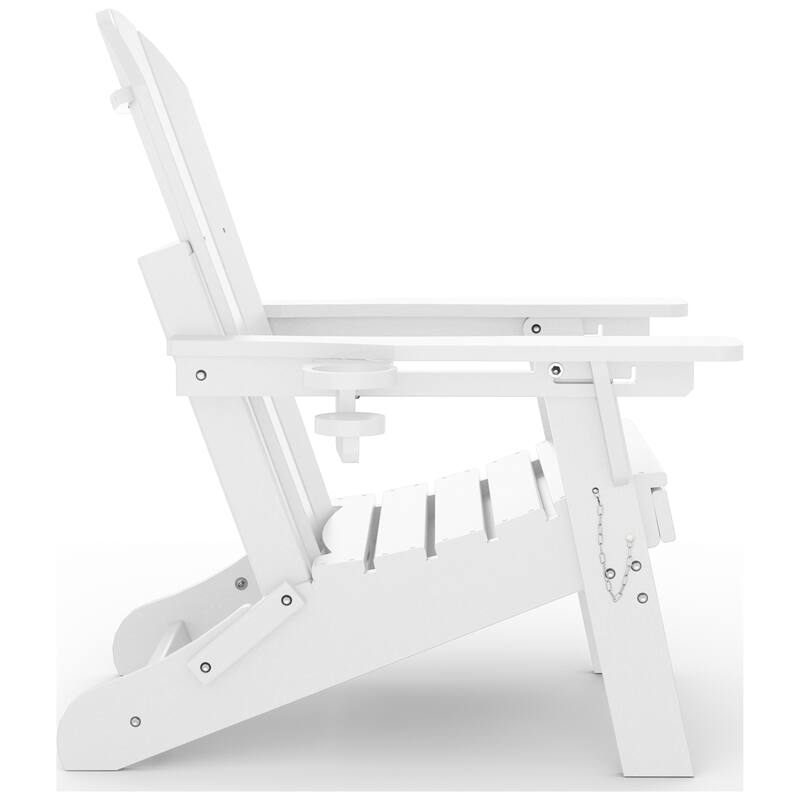 Laguna Outdoor Folding Adjustable Adirondack Chair with Cup Holder & Hideaway Ottoman