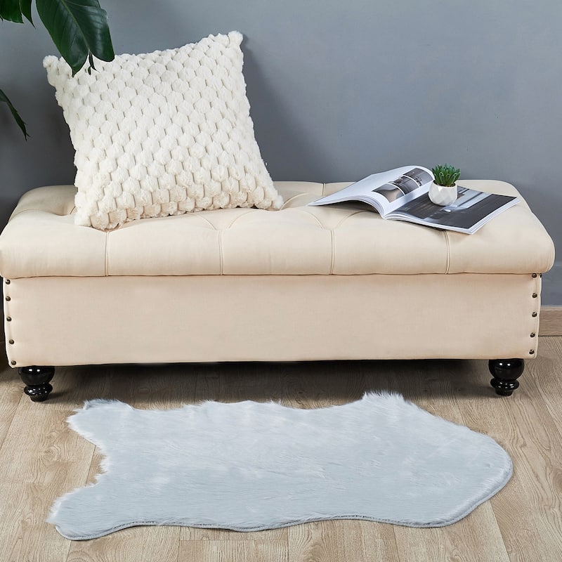 Serenta Shag Sheepskin Silky FauxFur Area Rug Sofa Decor - 24" x 36" - 24" x 36"