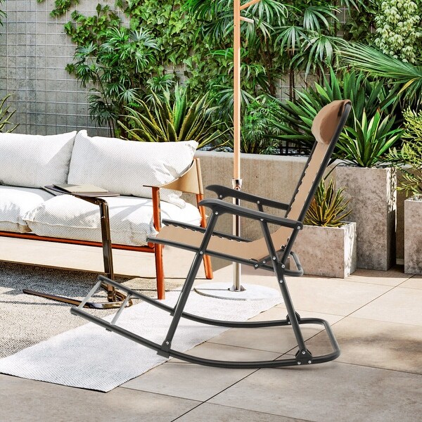 椅子 Folding rocking chair Outdoor Patio Camping Lightweight Folding Rocking Chair with