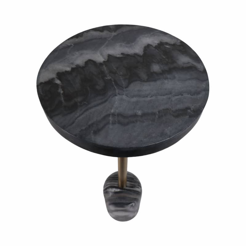 Modern Marble Top & Base Accent Table - Gray