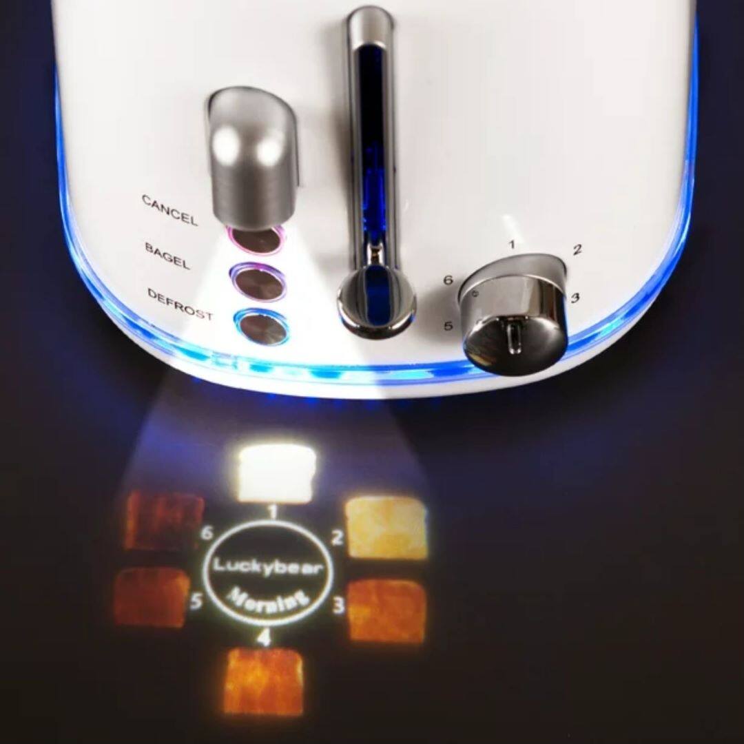 Toaster 2 Slice, Projection Stainless Steel Toasters with Bagel Bed