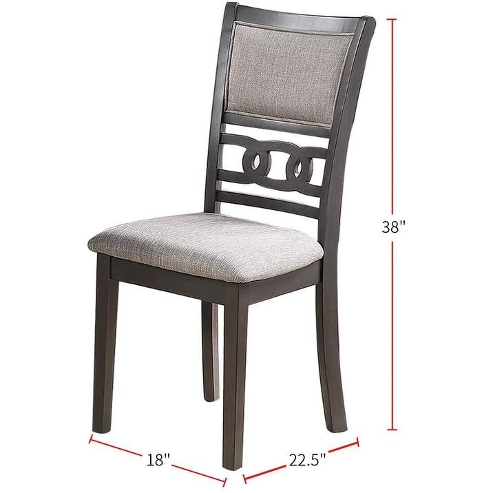 5 Piece Round Dining Table Set, Kitchen Dining Room Furniture Set with Dining Table and 4 Upholstered Side Chairs