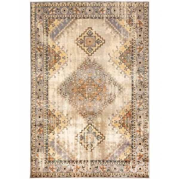 8' x 10' Gray and Beige Aztec Pattern Area Rug - 78.784 - Bed Bath ...