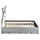 preview thumbnail 47 of 72, Upholstered Platform Beds Frame with Rabbit-Shaped Headboard, Twin Size Trundle, 3 Storage Drawers, Embedded LED Lights