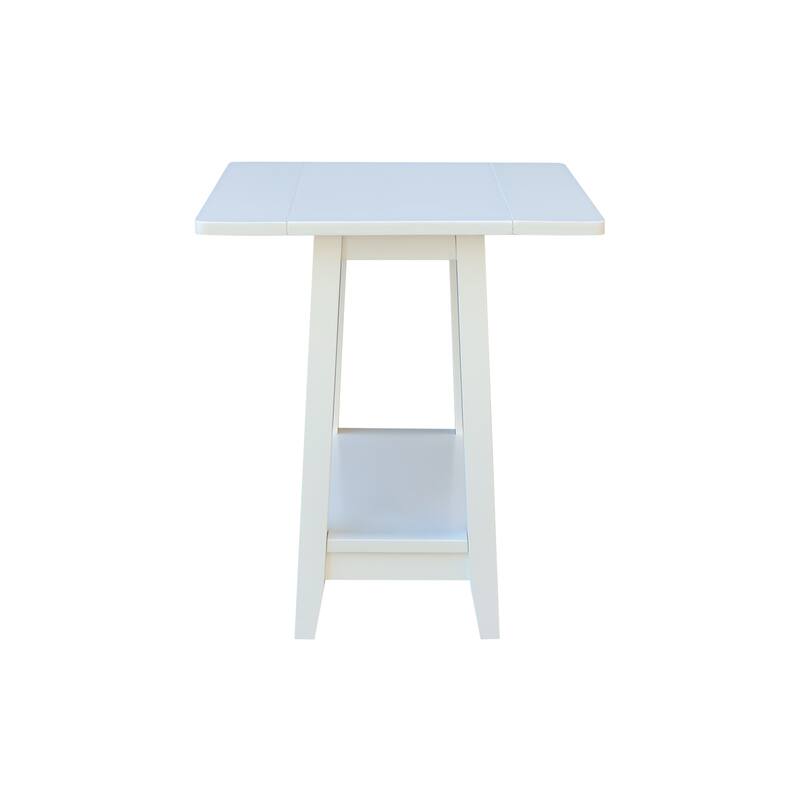 Square Solid Wood Drop Leaf Side Table